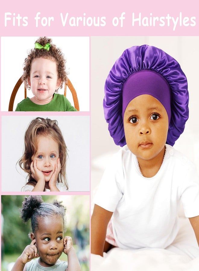 Himoswis 3 Pcs Baby Bonnets Infant Hair Sleep Cap for Sleeping for Girls,Boys (Black+Purple+Blue) - Image 2